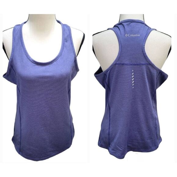 Columbia Racerback Striped Active Wear Tank Top Sz M - Picture 1 of 6